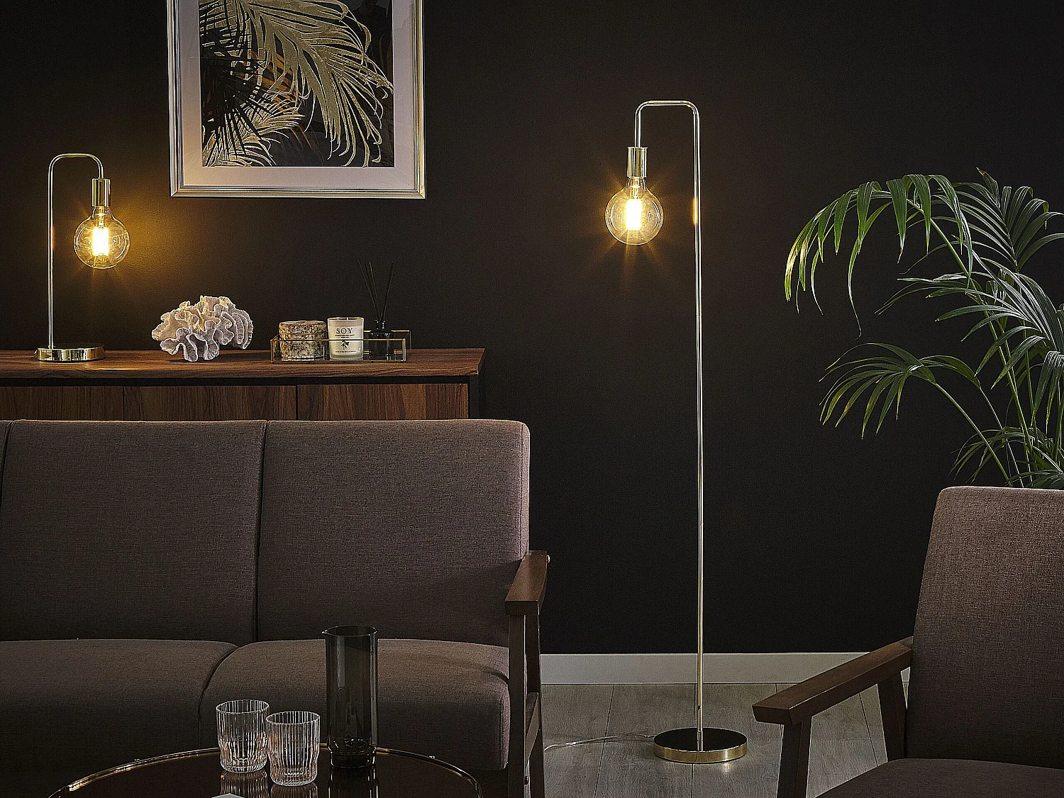 Staande lamp SAVENA Metaal Goud