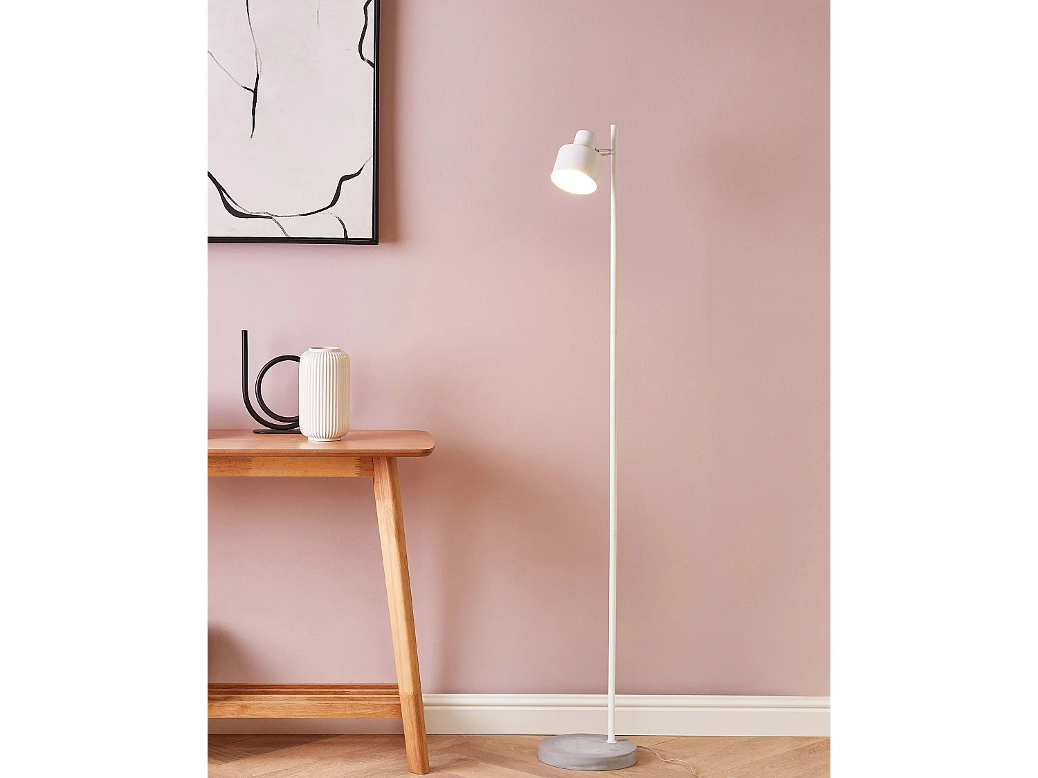 Lampadaire CORBONES Réglable Métal Blanc