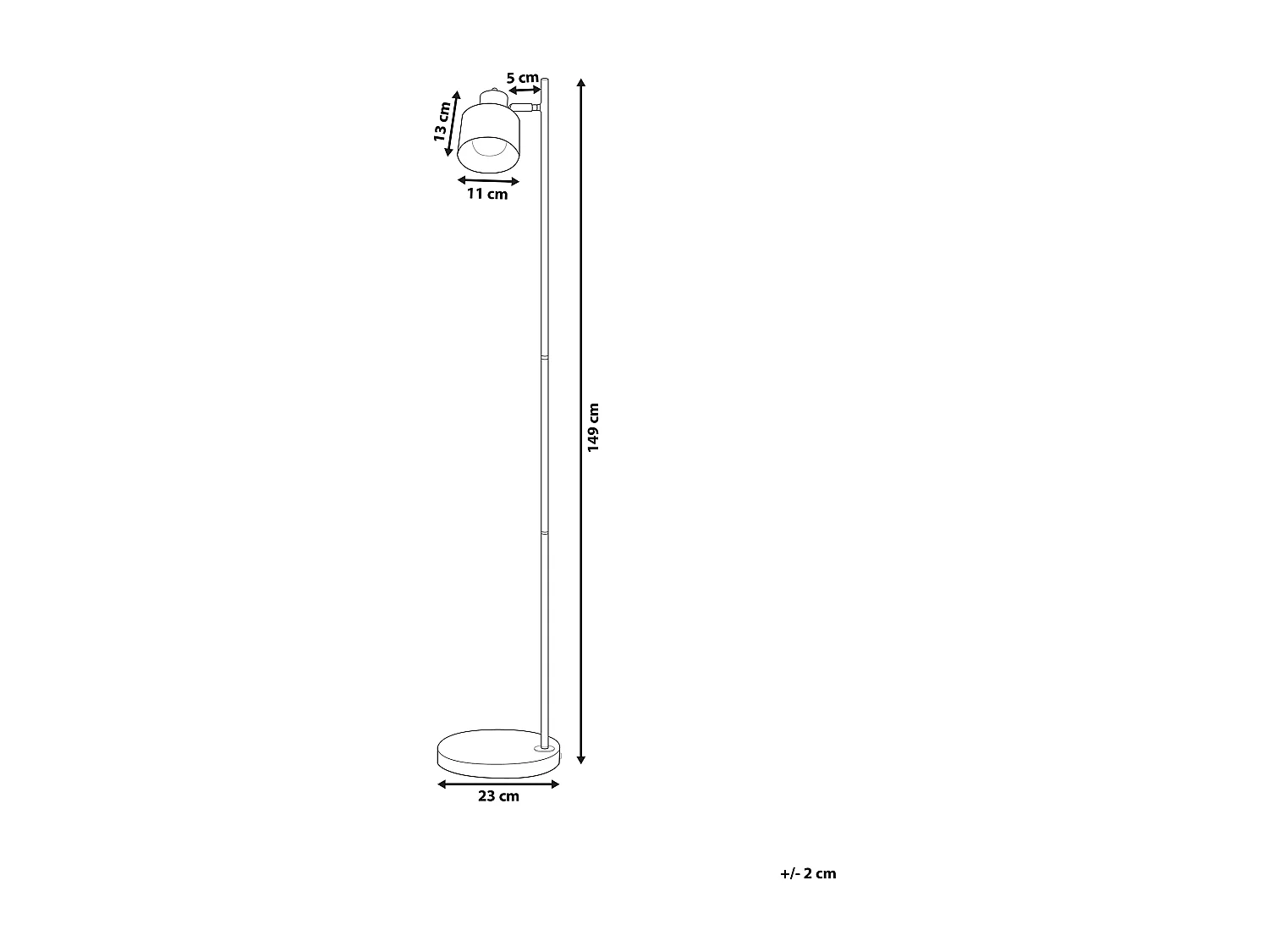 Lampadaire CORBONES Réglable Métal Blanc