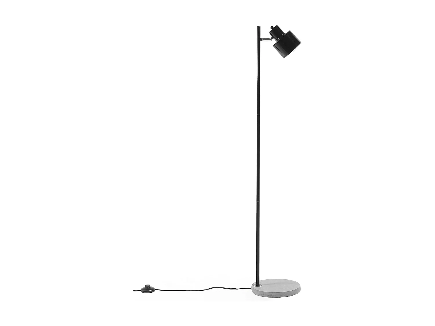 Minimalistische Stehlampe runder Lampenschirm Metall/Beton schwarz Corbones