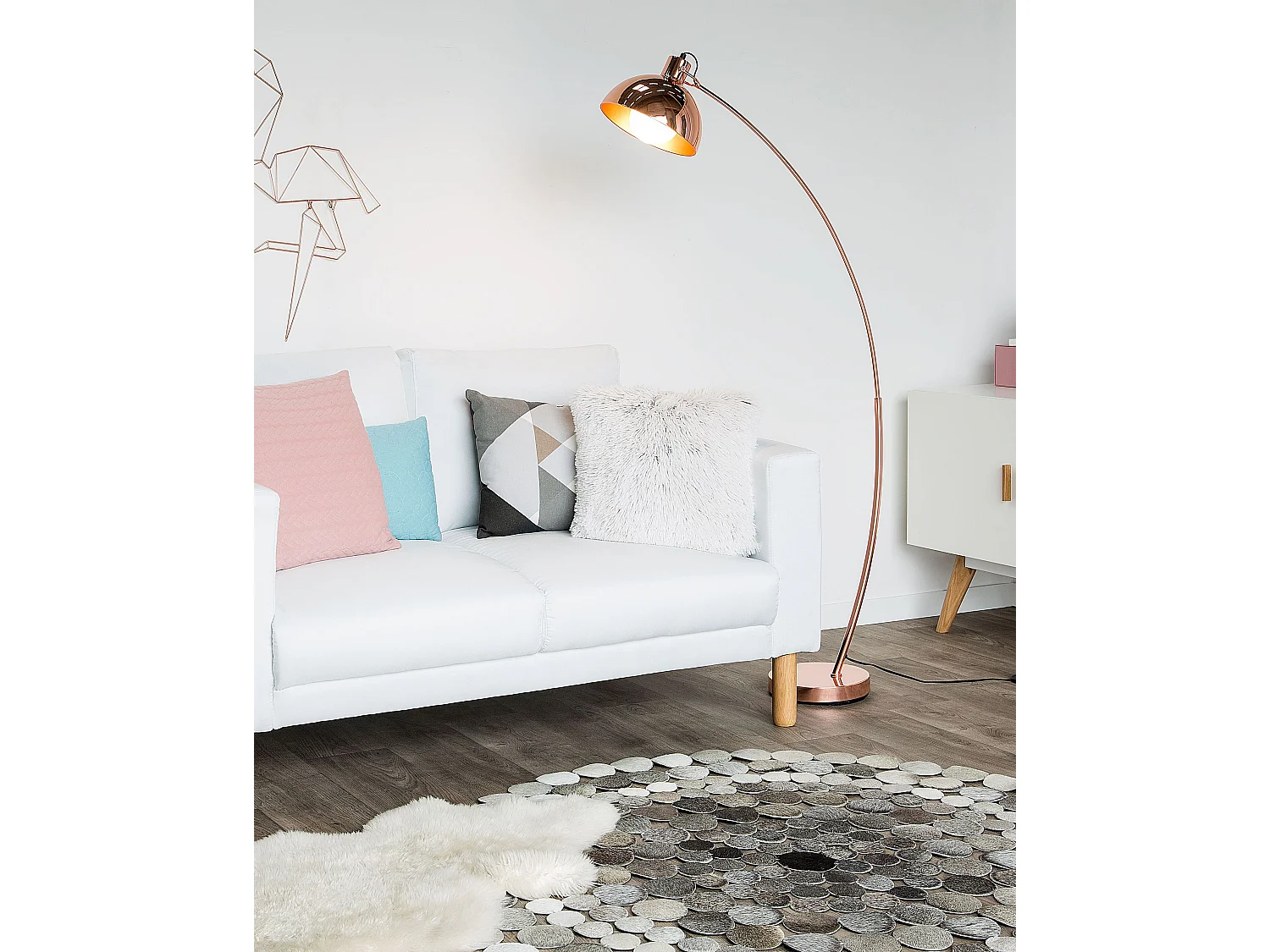 Lampadaire DINTEL Métal Cuivré