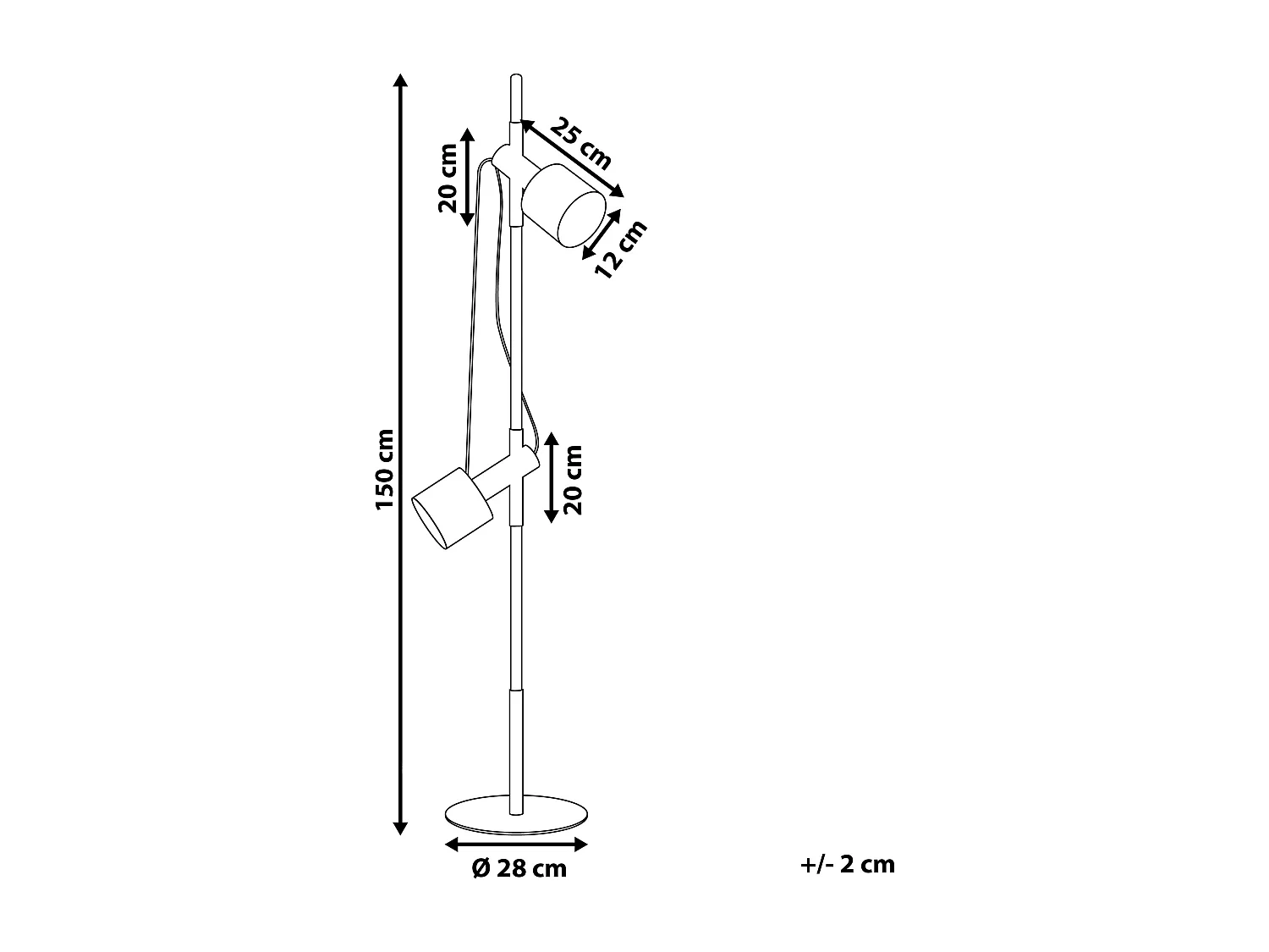 Lampadaire OWENS Réglable Bois Gris clair