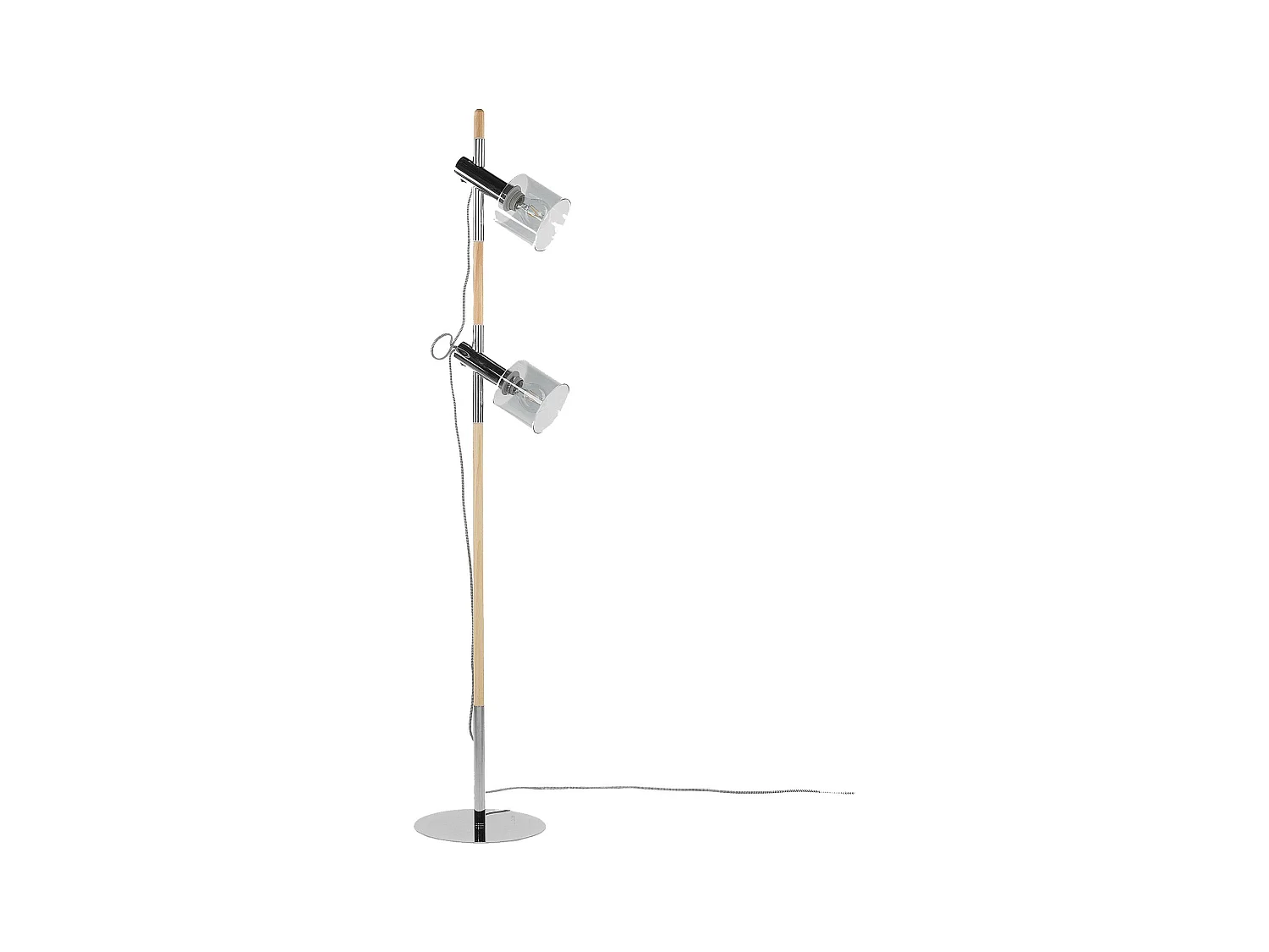 Staande lamp OWENS Verstelbaar Hout Lichtgrijs