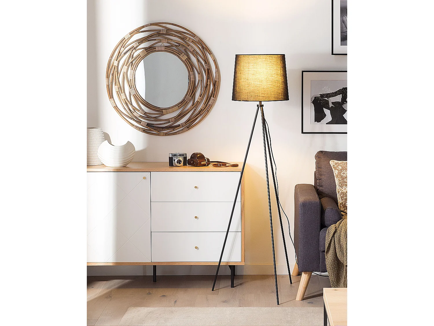 Lampadaire SAMBRA Métal Noir