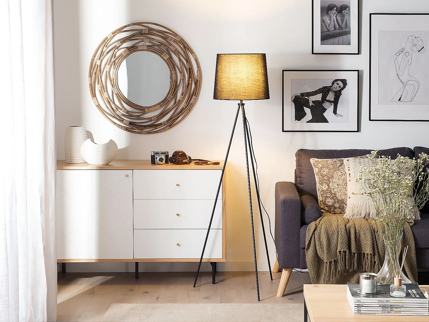 Lampadaire SAMBRA Métal Noir