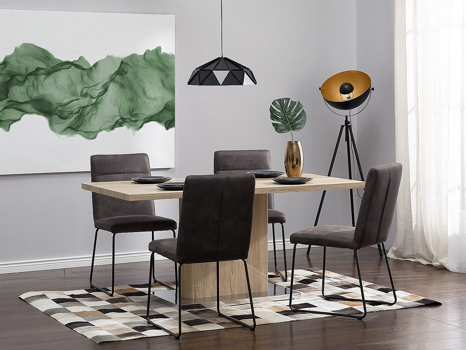 Lampada da pavimento THAMES Metallo Nero