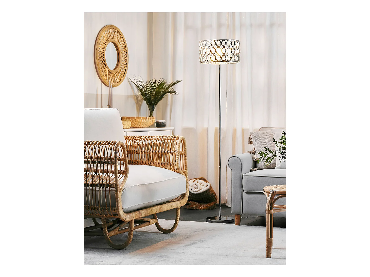 Stehlampe TENNA Kristall Silber