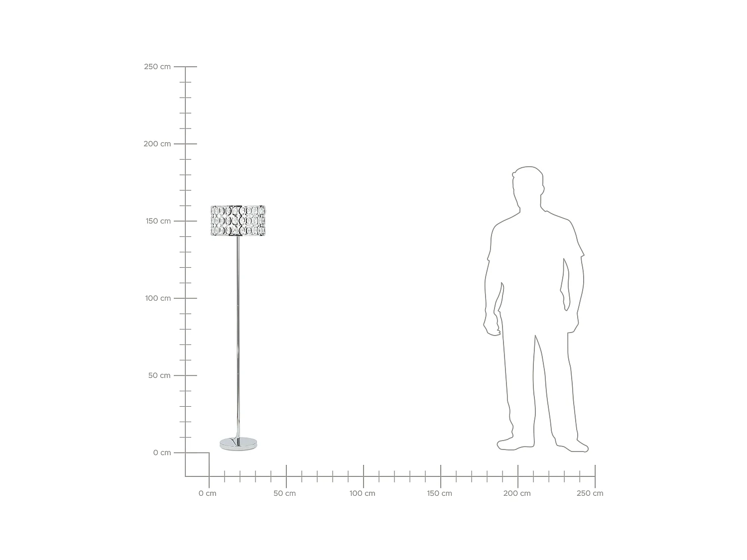 Stehlampe TENNA Kristall Silber