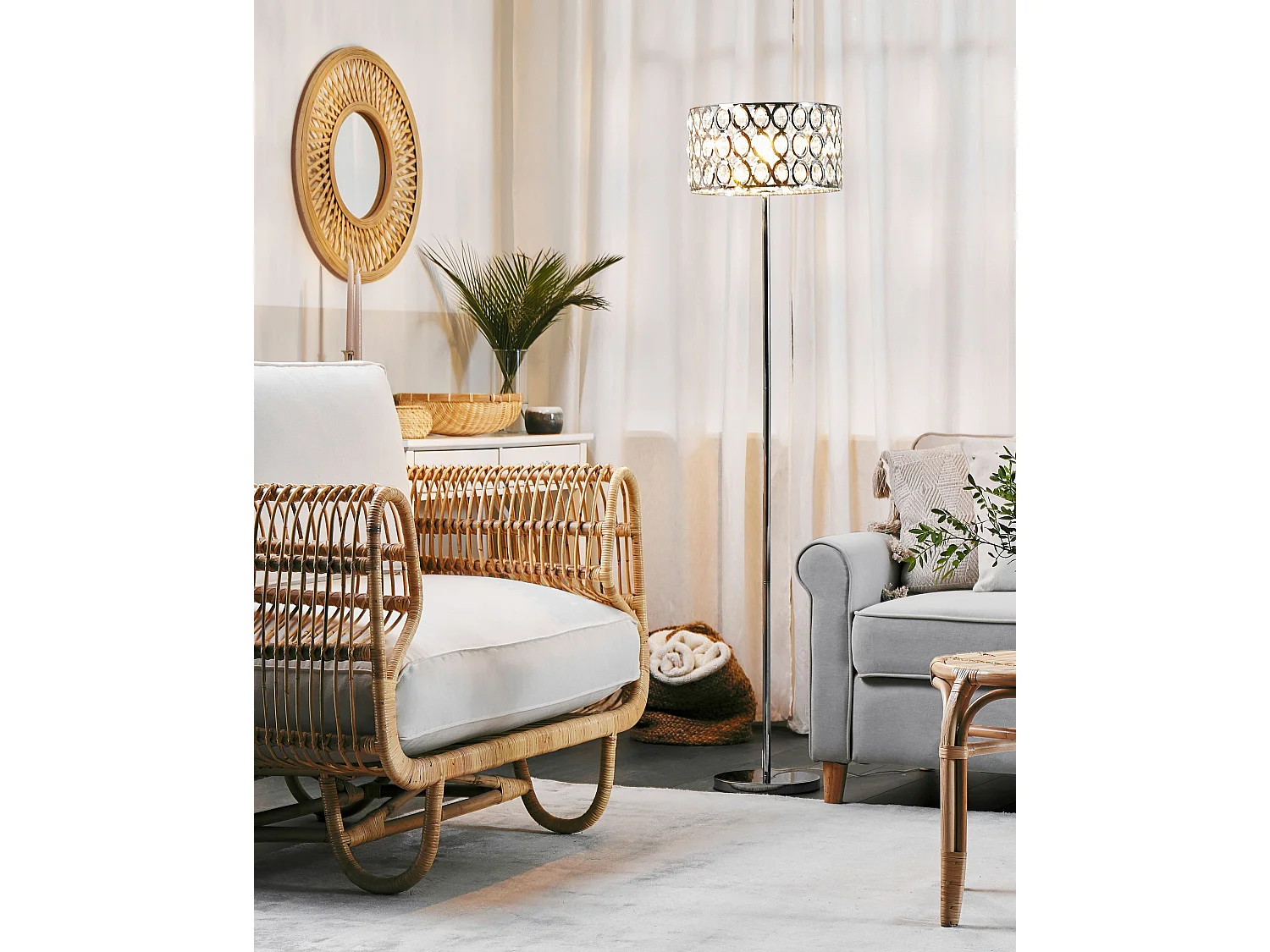 Staande lamp TENNA Kristal Zilver