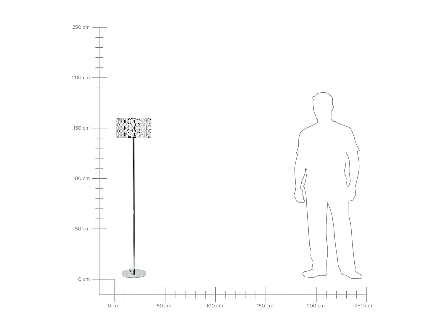 Lampadaire TENNA Cristal Argenté