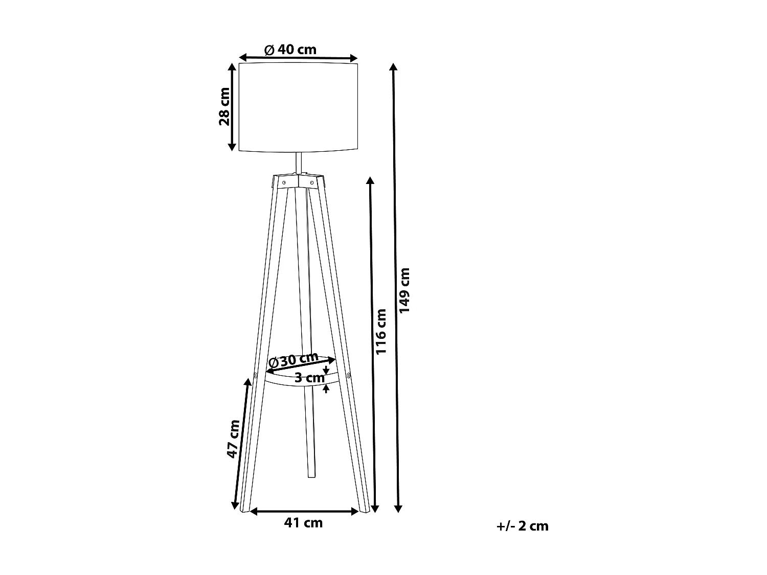 Lampa podłogowa BLUFF Drewno sosnowe Biały