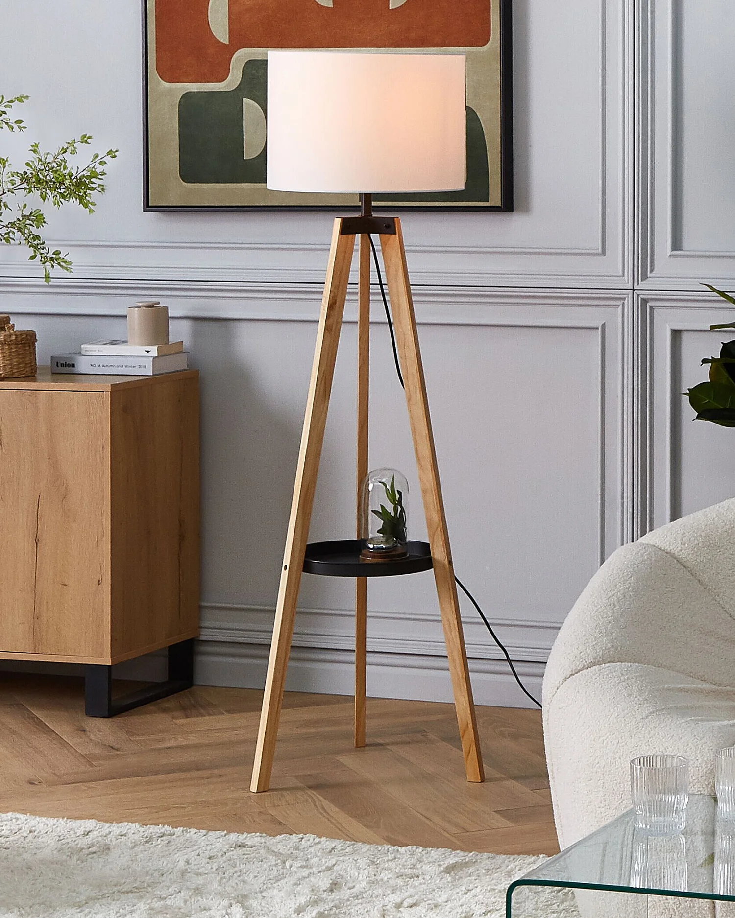 Lampadaire BLUFF Bois de pin Blanc