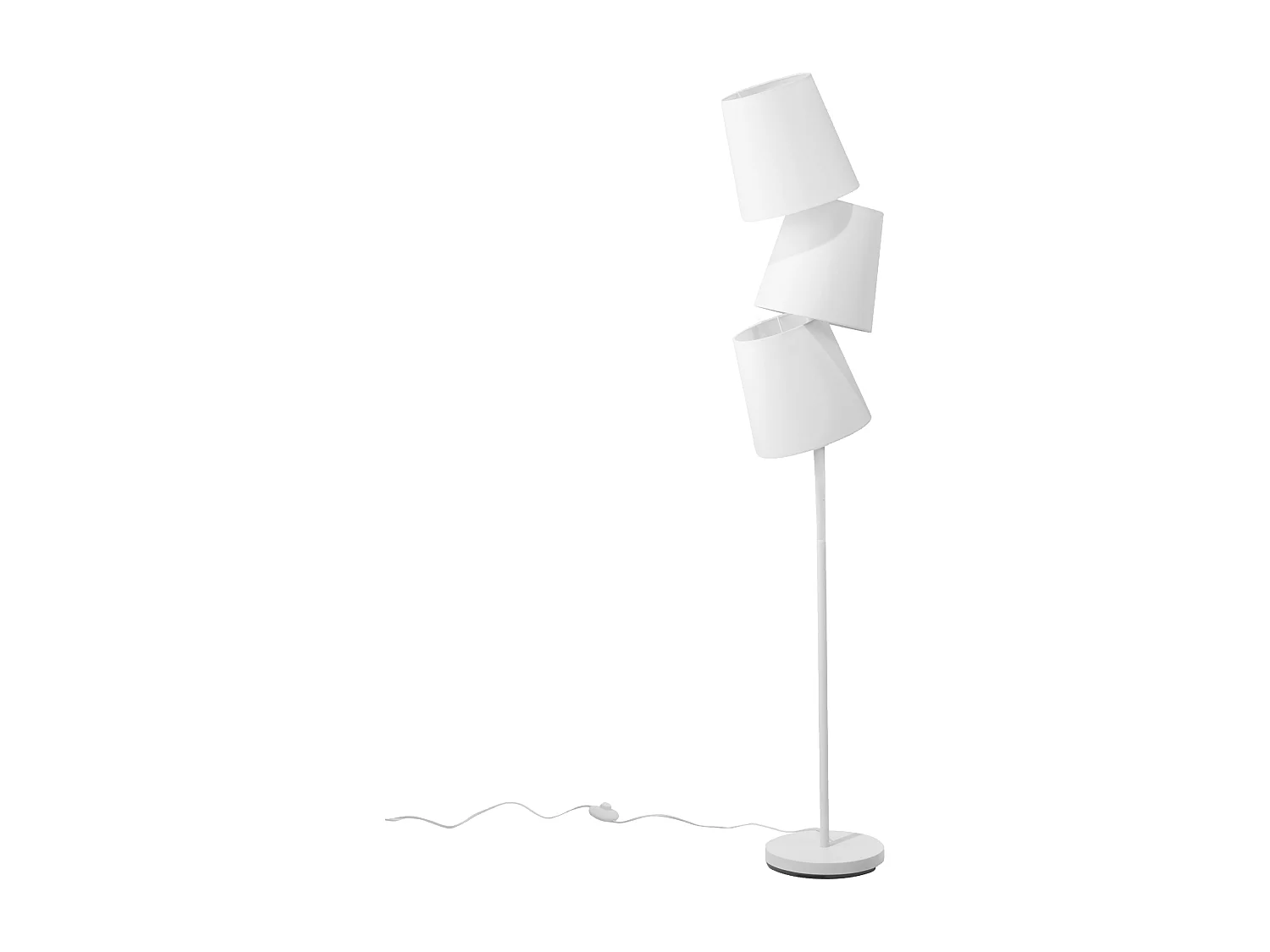 Moderne Stehlampe 3 Lampenschirme Polyester/Metall weiß Rio Grande