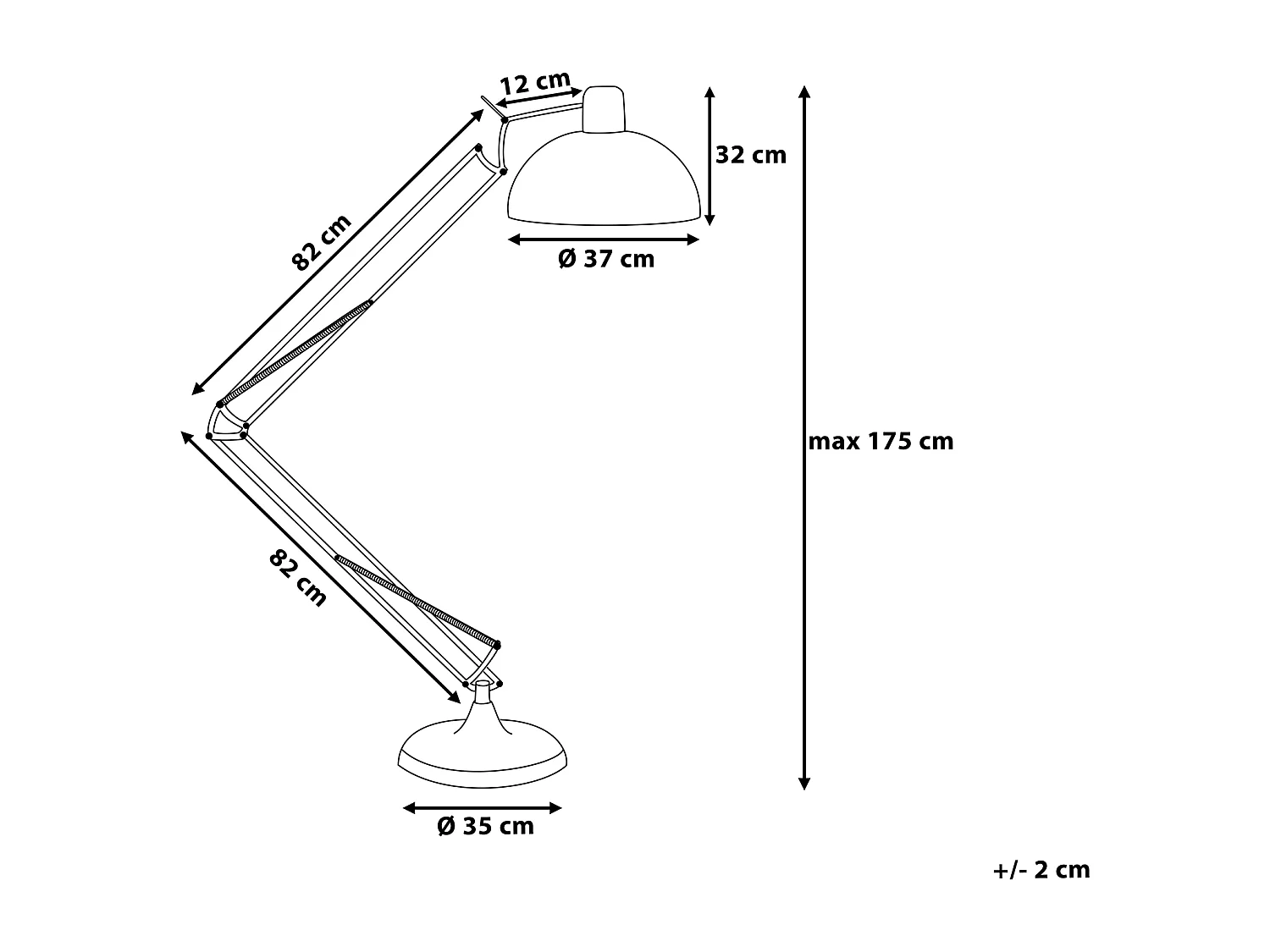 Lampadaire PARANA Réglable Métal Cuivré