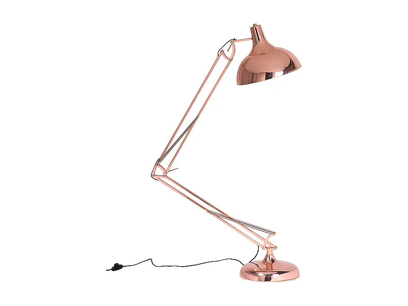 Industrielle Stehleuchte verstellbarer Lampenfuß Metall kupferfarbig Parana