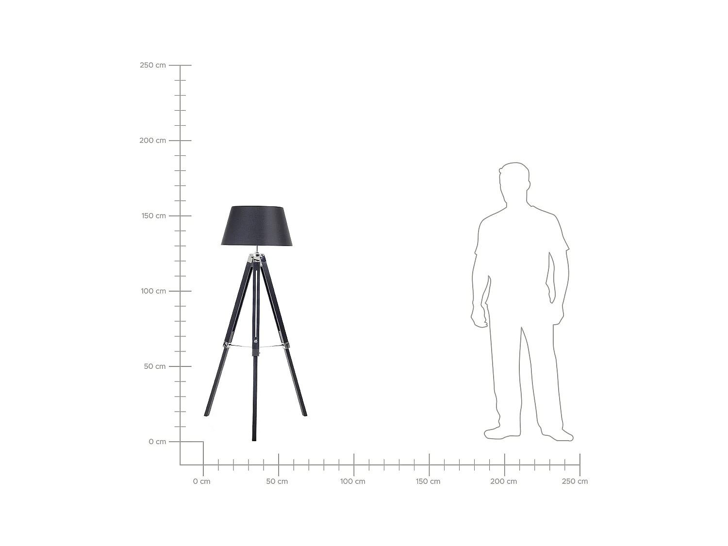 Staande lamp MADEIRA Dennenhout Zwart
