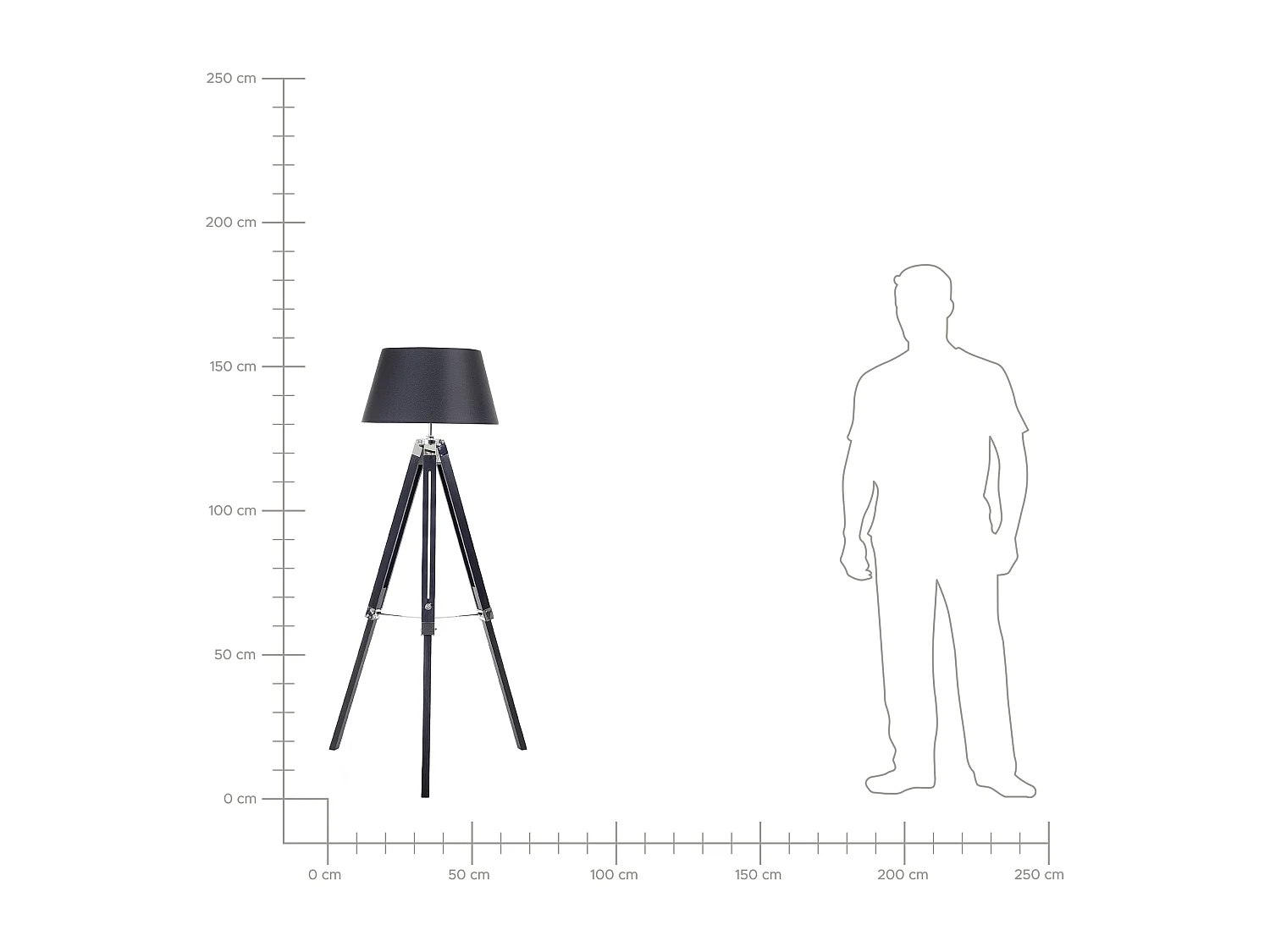 Lampadaire MADEIRA Bois de pin Noir