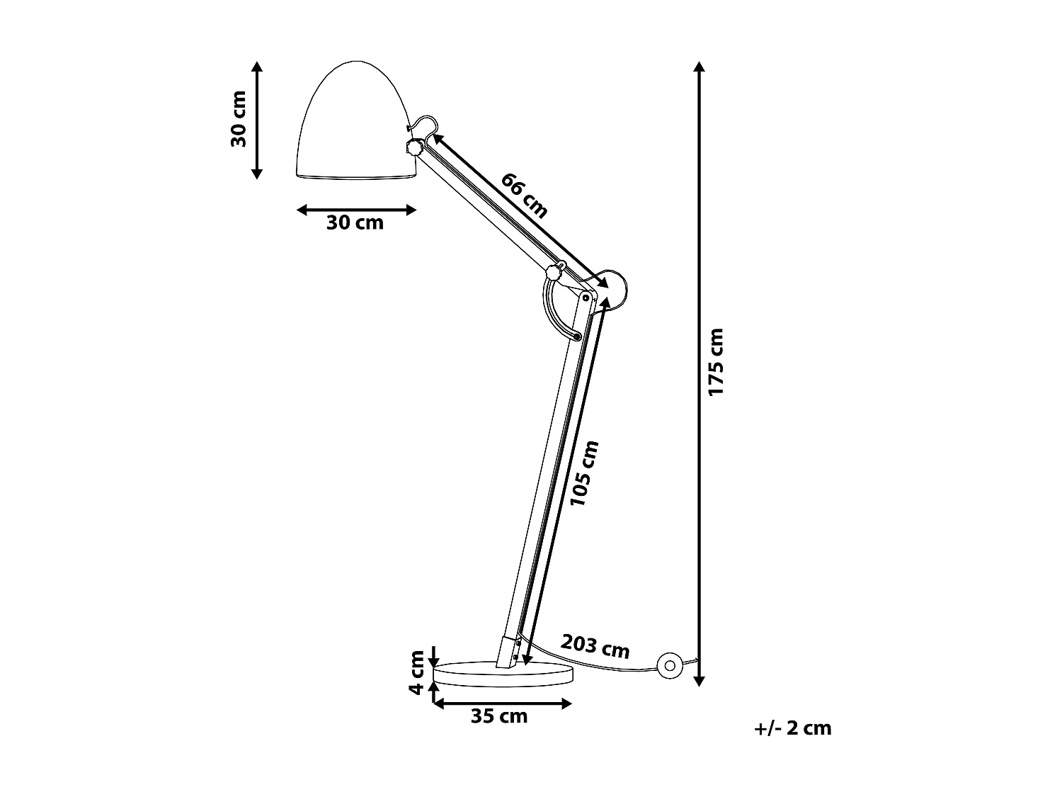 Lampada da pavimento HETTON Regolabile Legno Nero