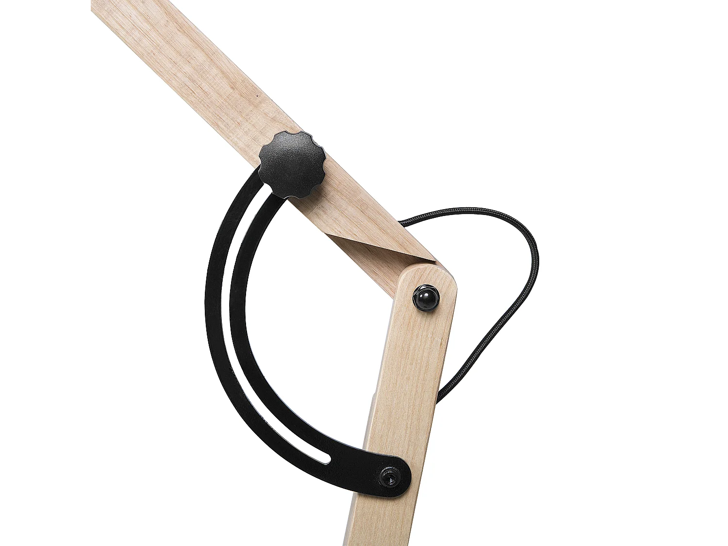 Lampada da pavimento HETTON Regolabile Legno Nero