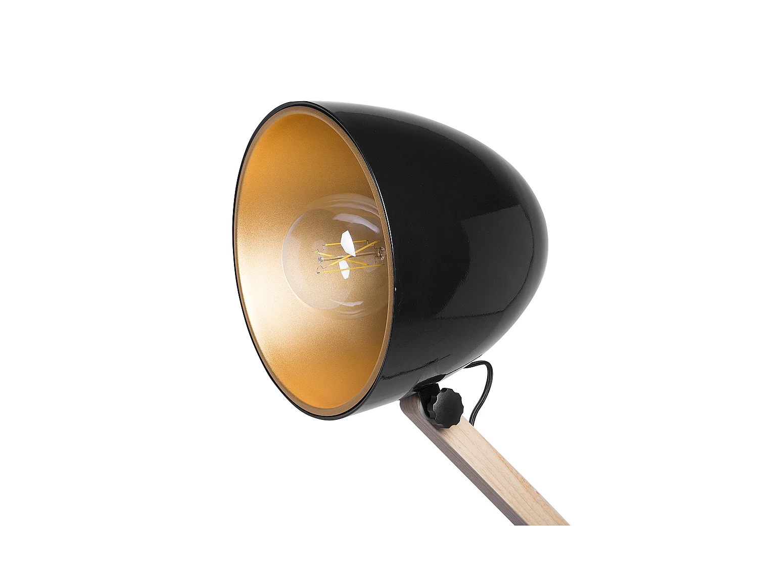 Lampadaire HETTON Réglable Bois de chêne Noir