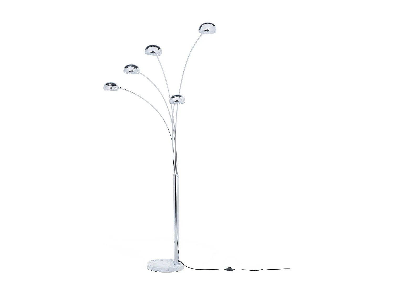 Stehlampe in Glamour Stil 5-flamig verchromtes Metall silber Flinders