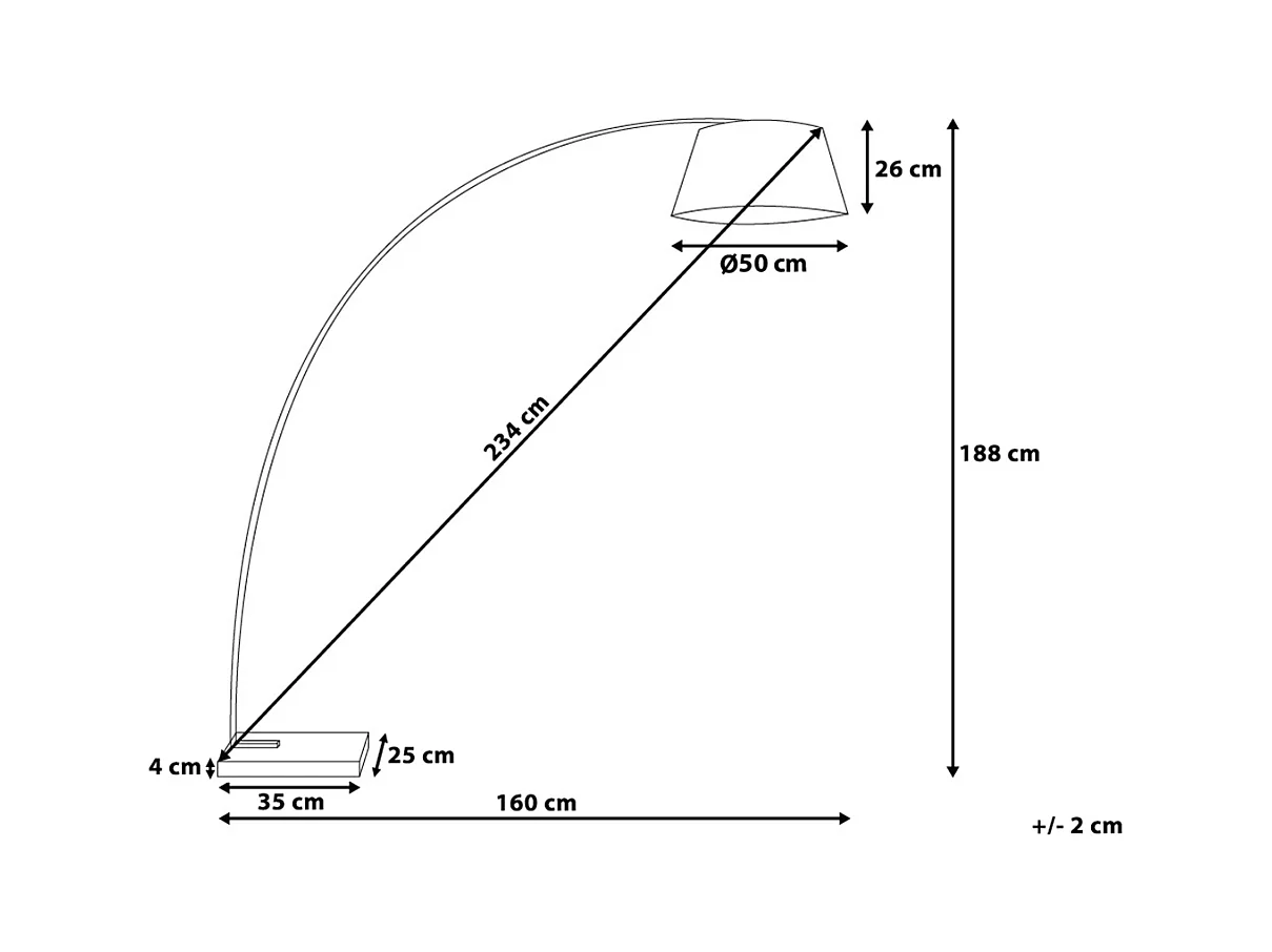 Stilvolle Stehleuchte Marmor Gestell Polybaumwolle weiß Benue