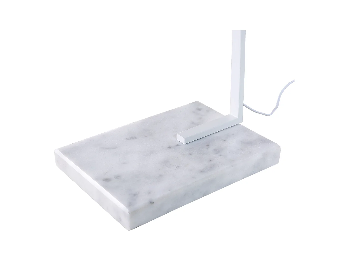 Stilvolle Stehleuchte Marmor Gestell Polybaumwolle weiß Benue