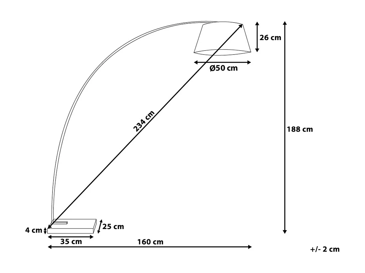 Stilvolle Stehleuchte Marmor Gestell Polybaumwolle weiß Benue