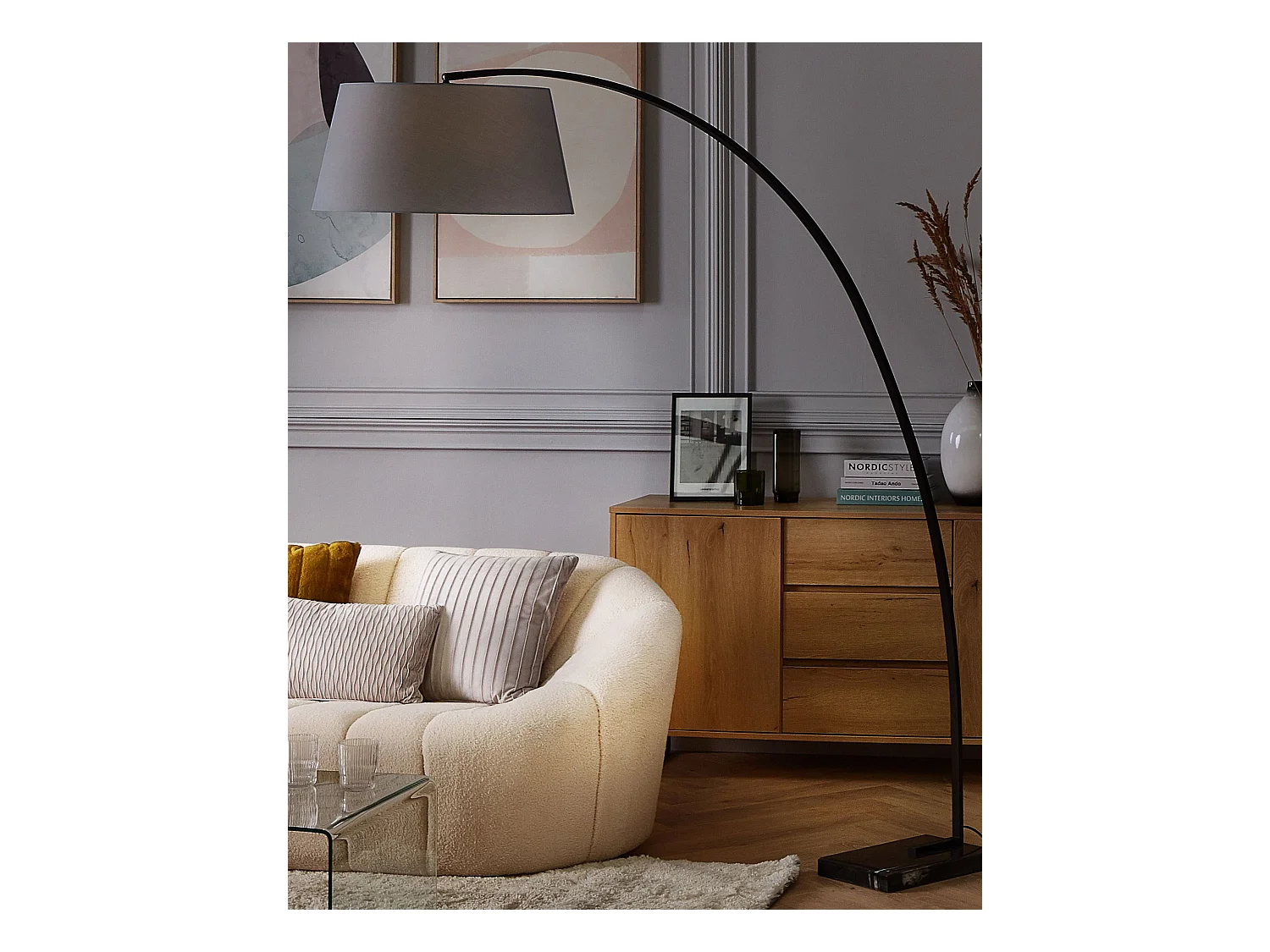 Staande lamp BENUE Metaal Grijs