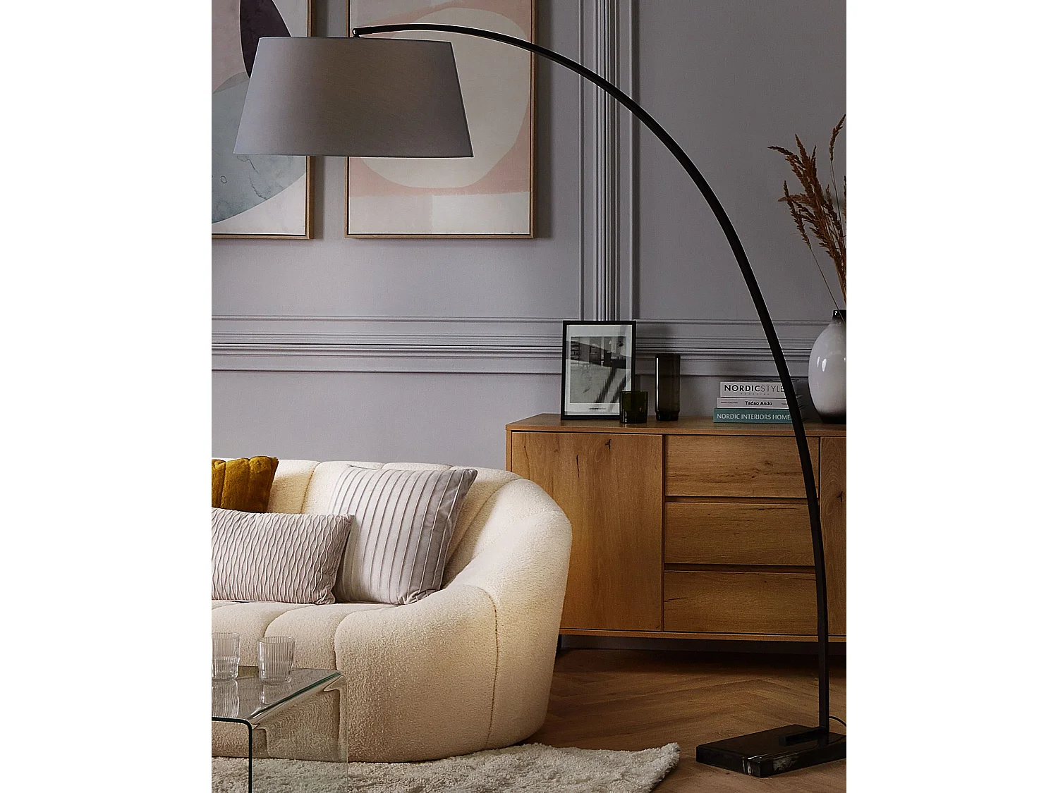 Lampada da pavimento BENUE Metallo Grigio