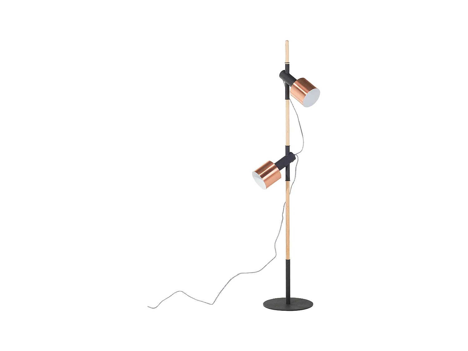 Lampadaire OWENS Réglable Bois de chêne Noir