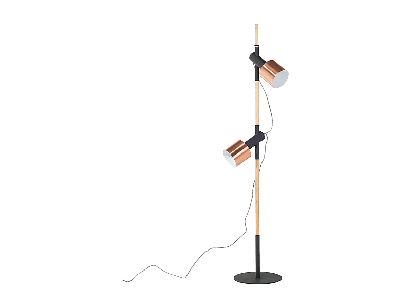 Staande lamp OWENS Verstelbaar Eikenhout Zwart