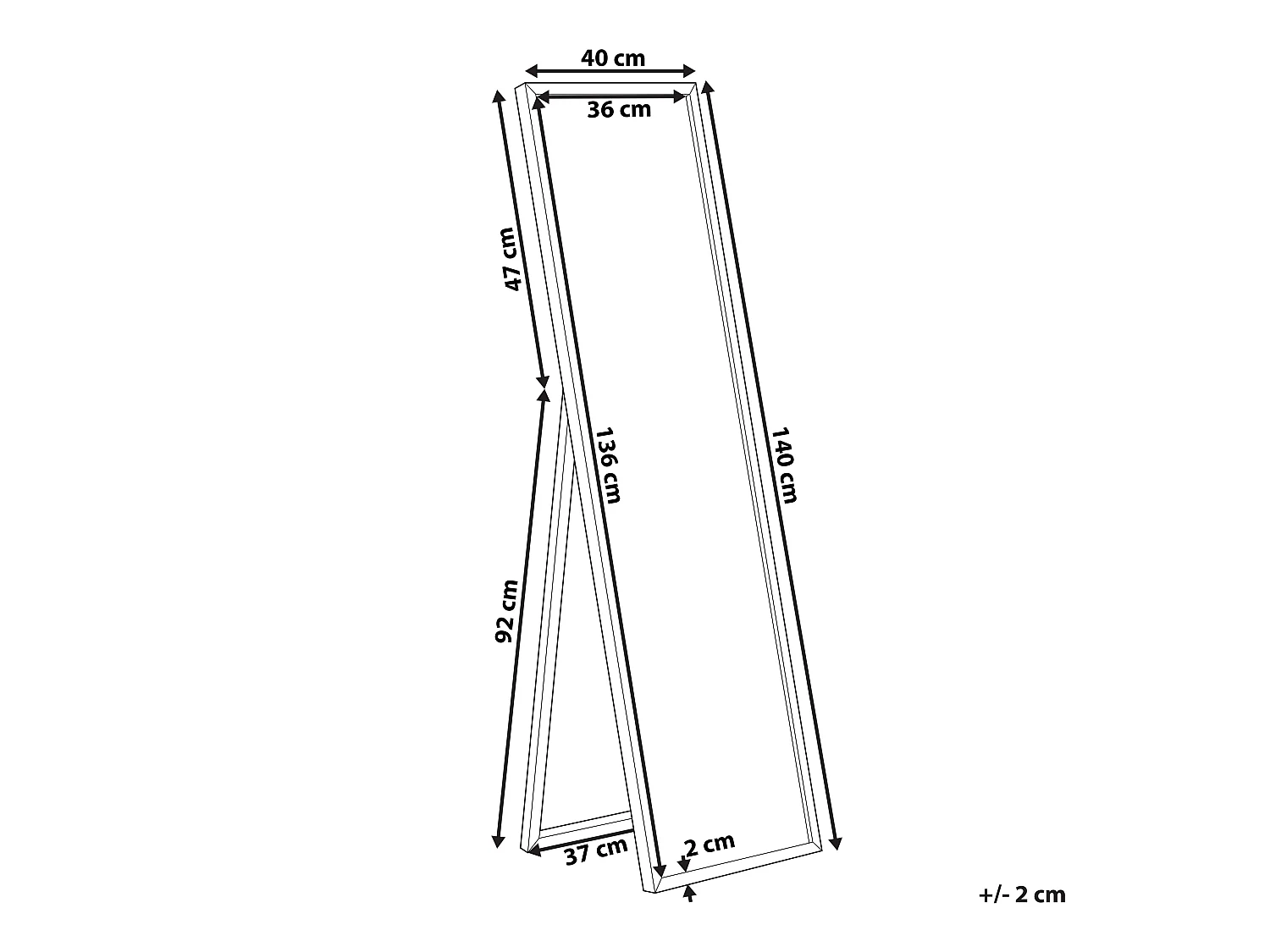 Espejo de pie TORCY 140 cm Dorado
