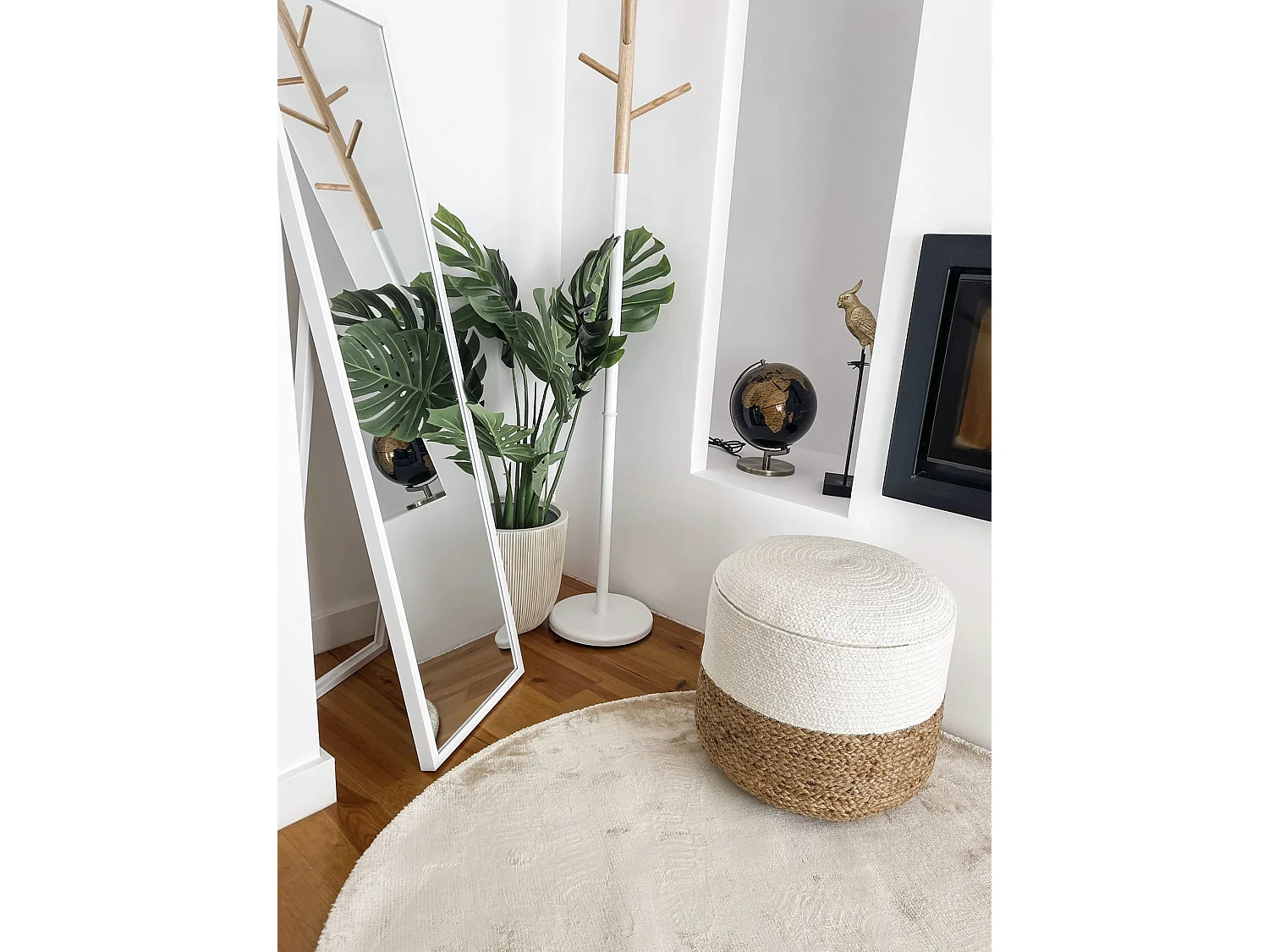 Miroir sur pied TORCY 140 cm Blanc