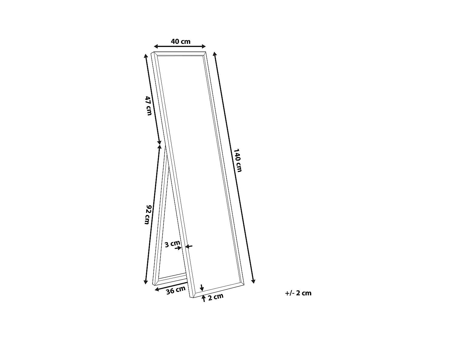Miroir sur pied BRECEY 140 cm Cuivré