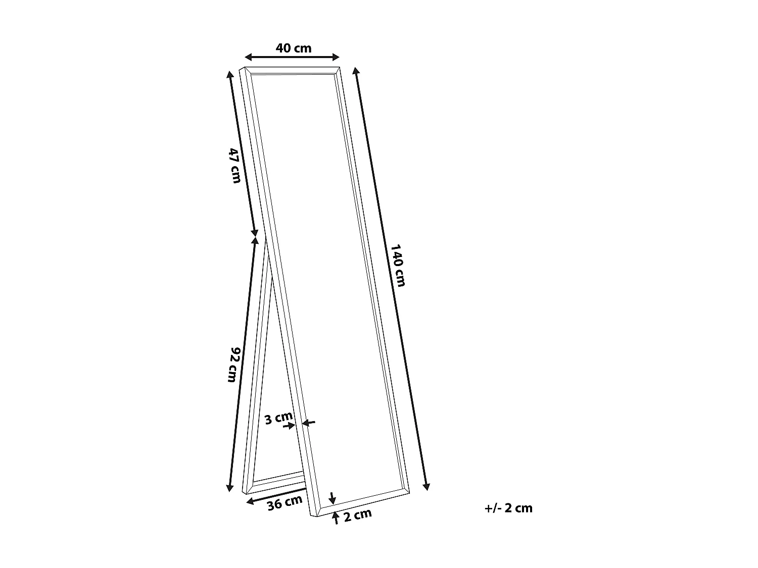 Miroir sur pied BRECEY 140 cm Cuivré