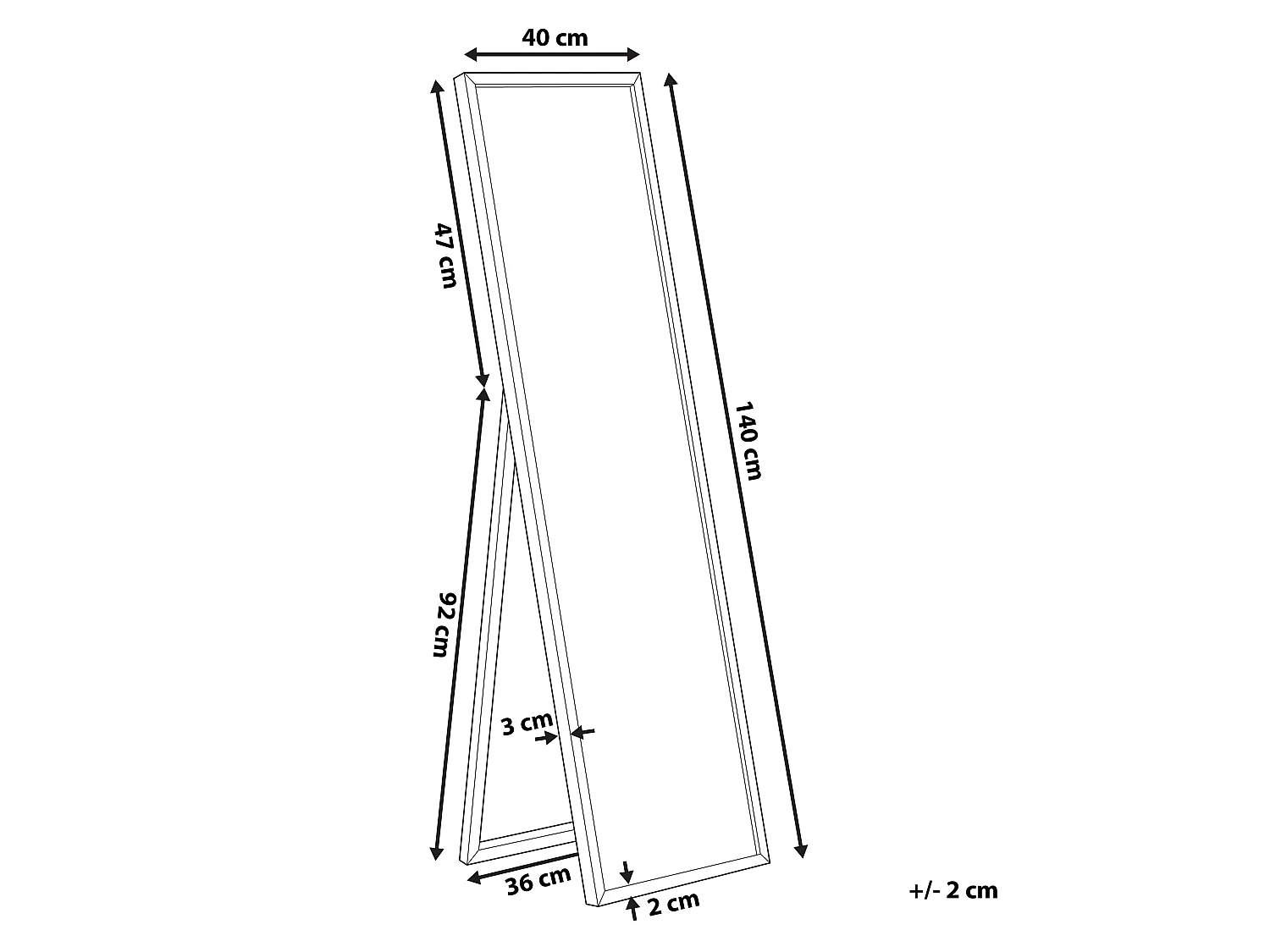 Miroir sur pied BRECEY 140 cm Cuivré