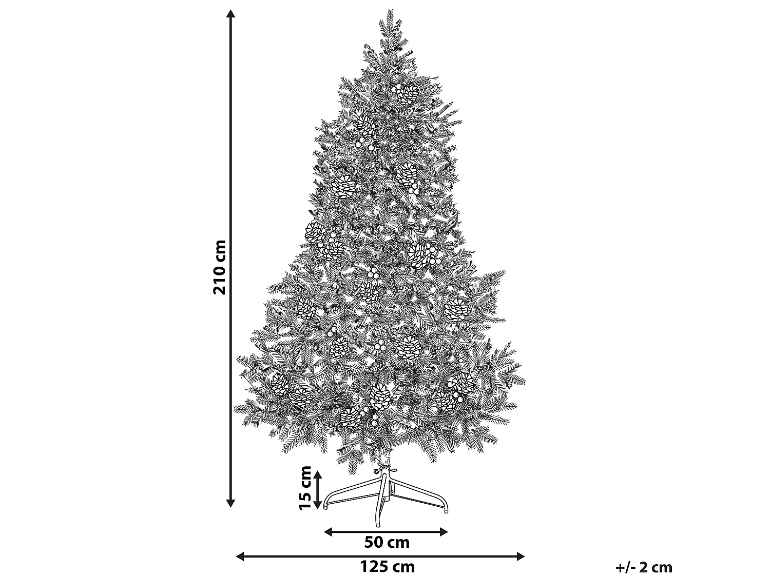 Sapin de Noël artificiel LED PALOMAR 210 cm Vert