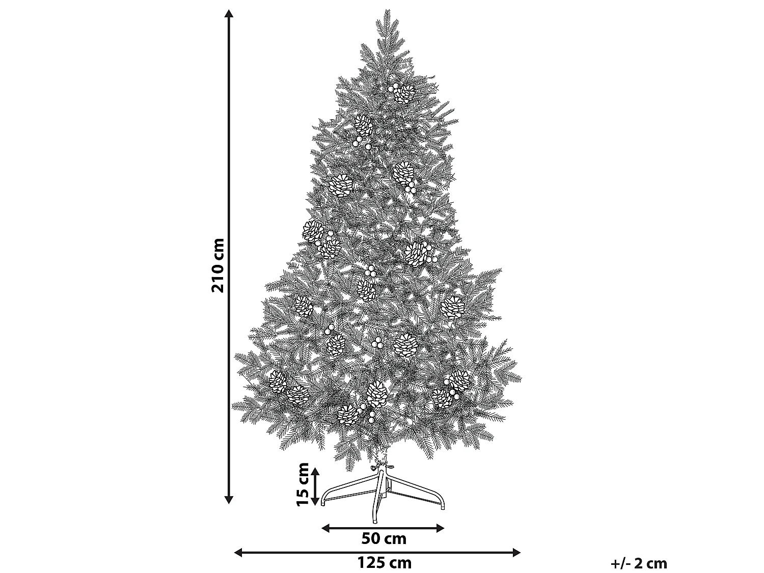 Sapin de Noël artificiel LED PALOMAR 210 cm Vert