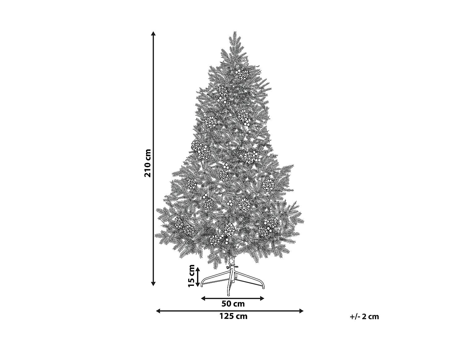 Sapin de Noël artificiel vert pré-illuminé 210 cm PALOMAR