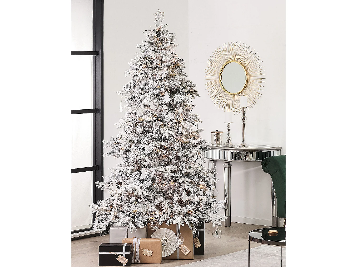 Künstlicher Weihnachtsbaum schneebedeckt 210 cm weiss TOMICHI