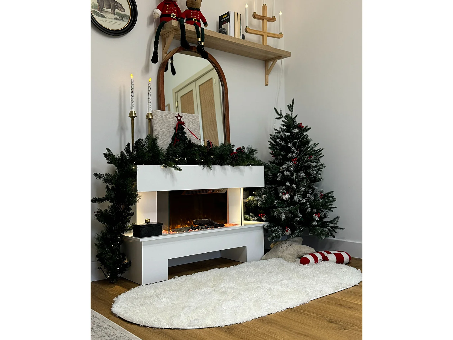 Sapin de Noël artificiel effet givré avec décorations 120 cm vert DENALI
