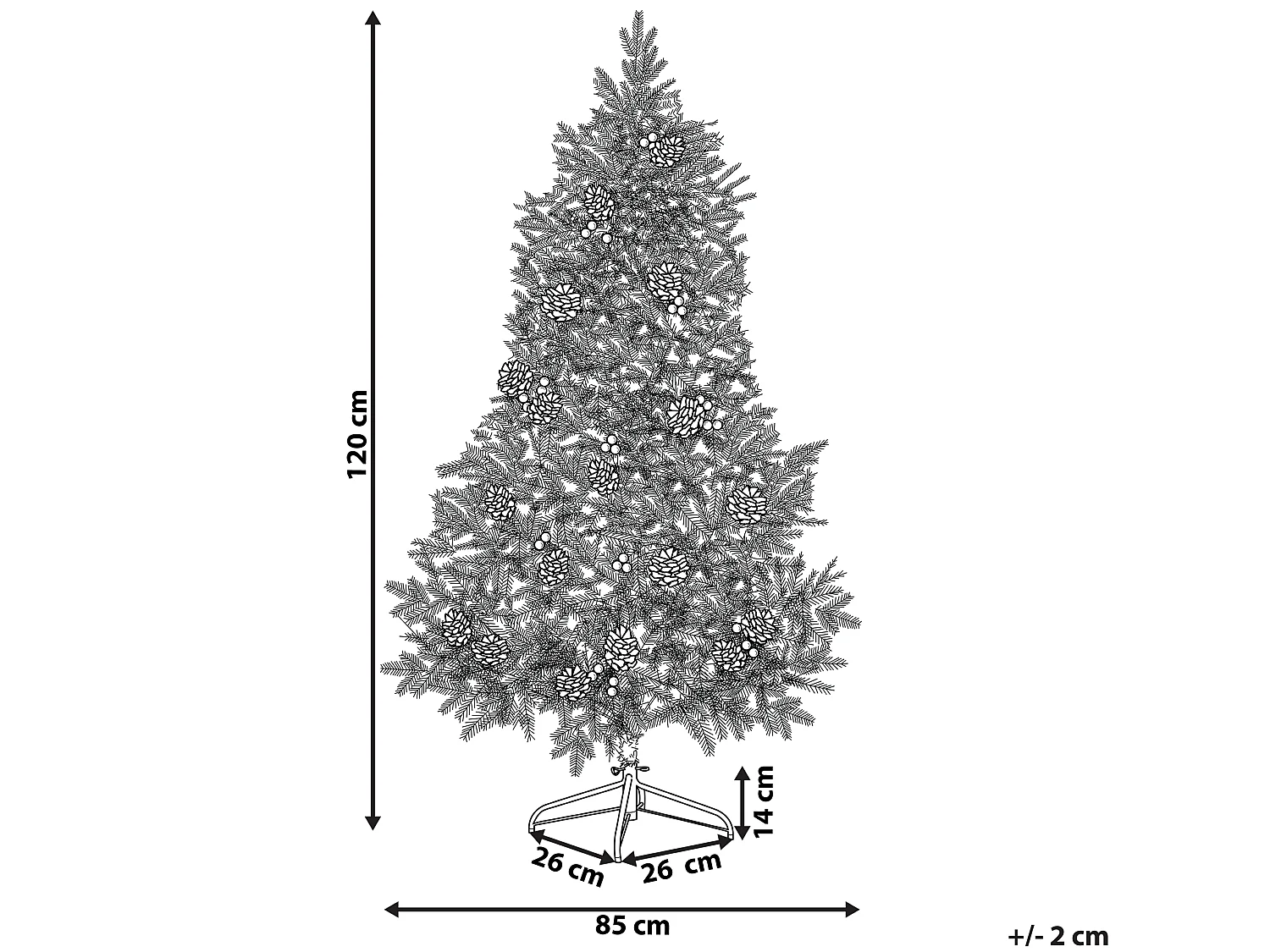 Árvore de natal pré-Iluminada 120 cm verde PALOMAR