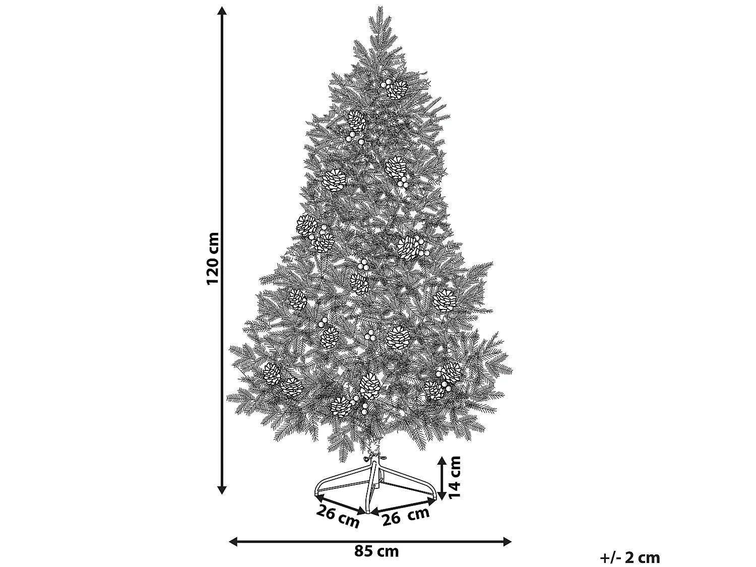 Kerstboom met verlichting 120 cm PALOMAR