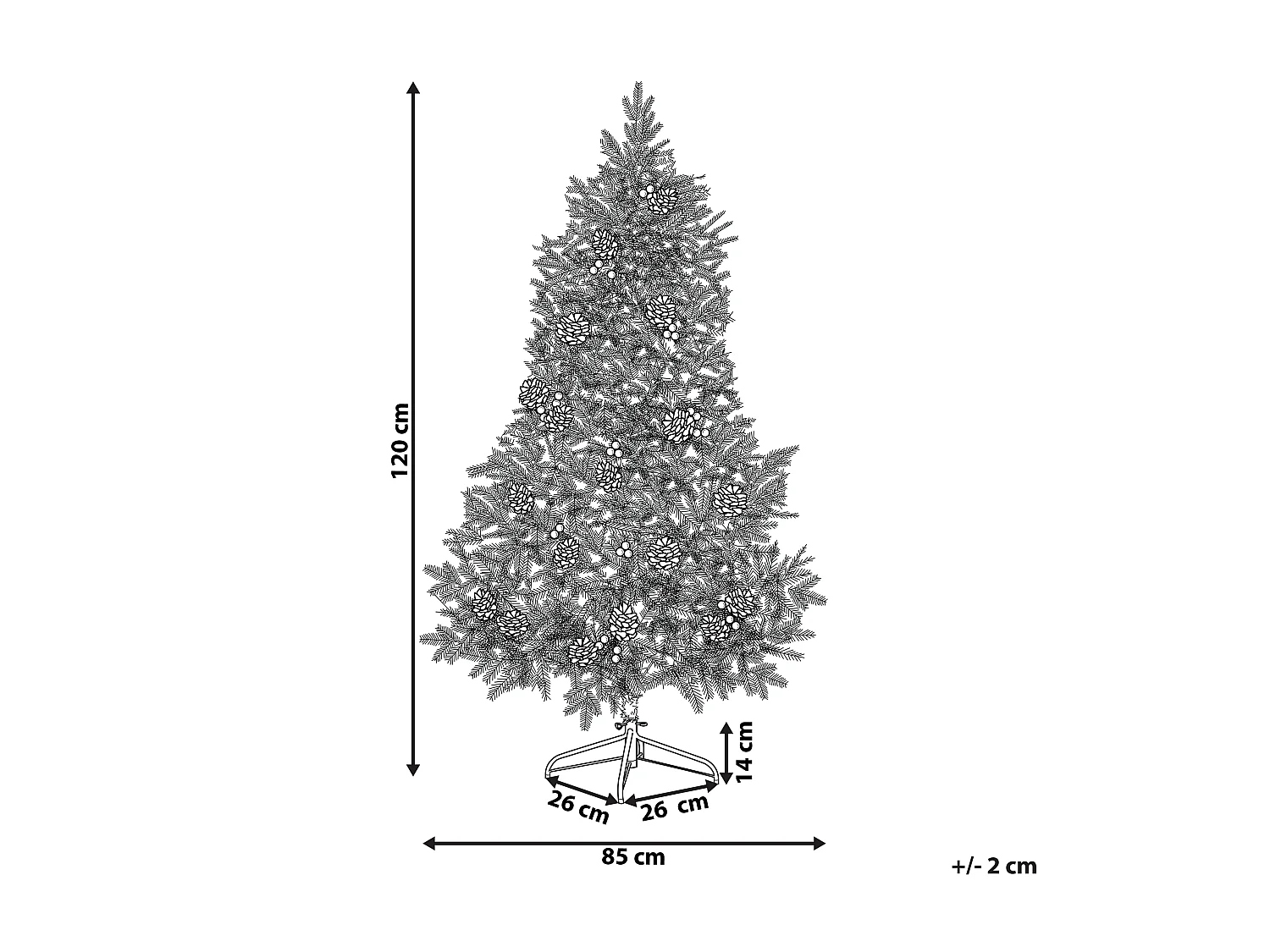 Sapin de Noël artificiel vert pré-illuminé 120 cm PALOMAR