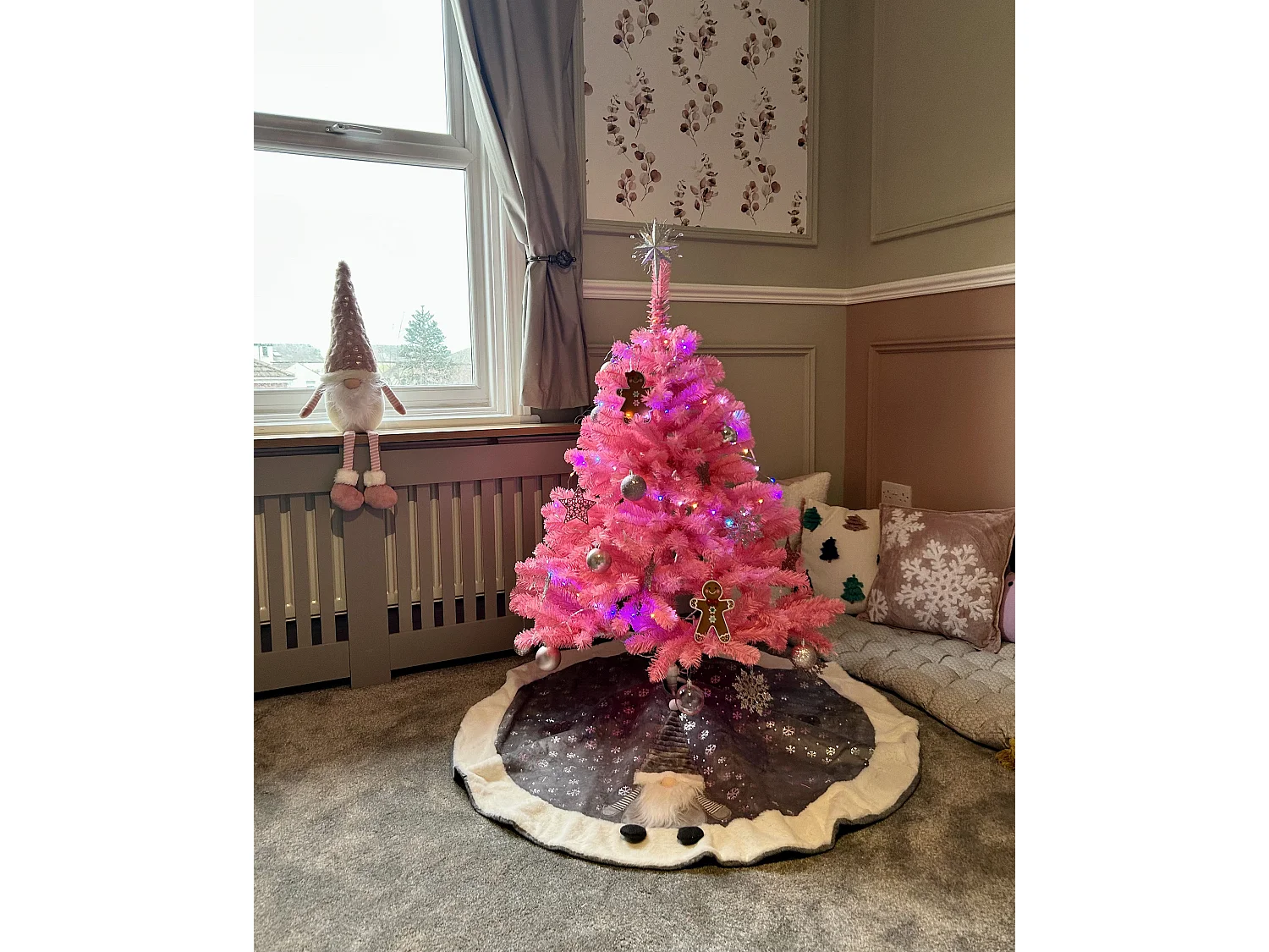 Sapin de Noël 120 cm rose FARNHAM