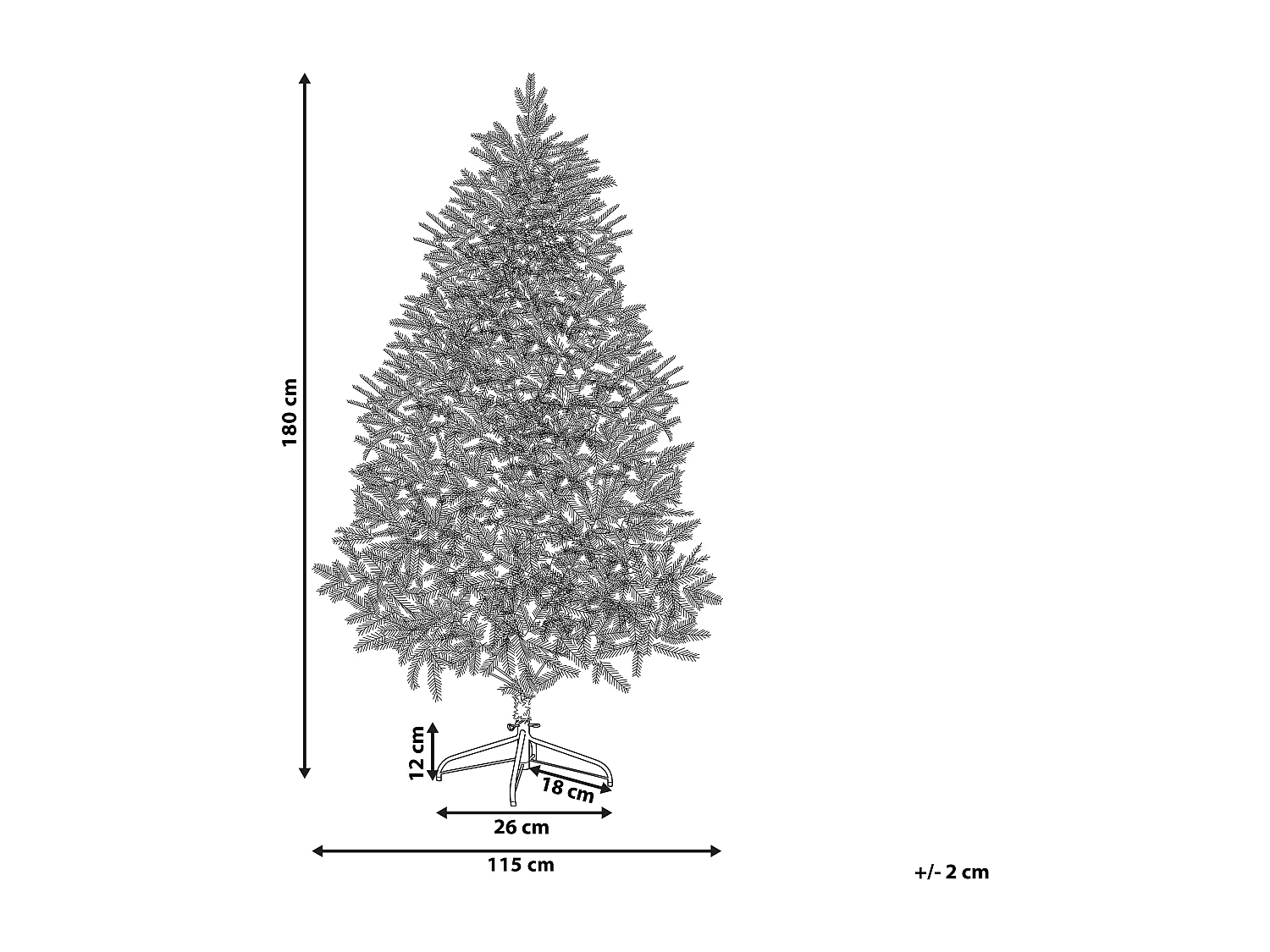 Künstlicher Weihnachtsbaum mit Ständer 180 cm grün Huxley