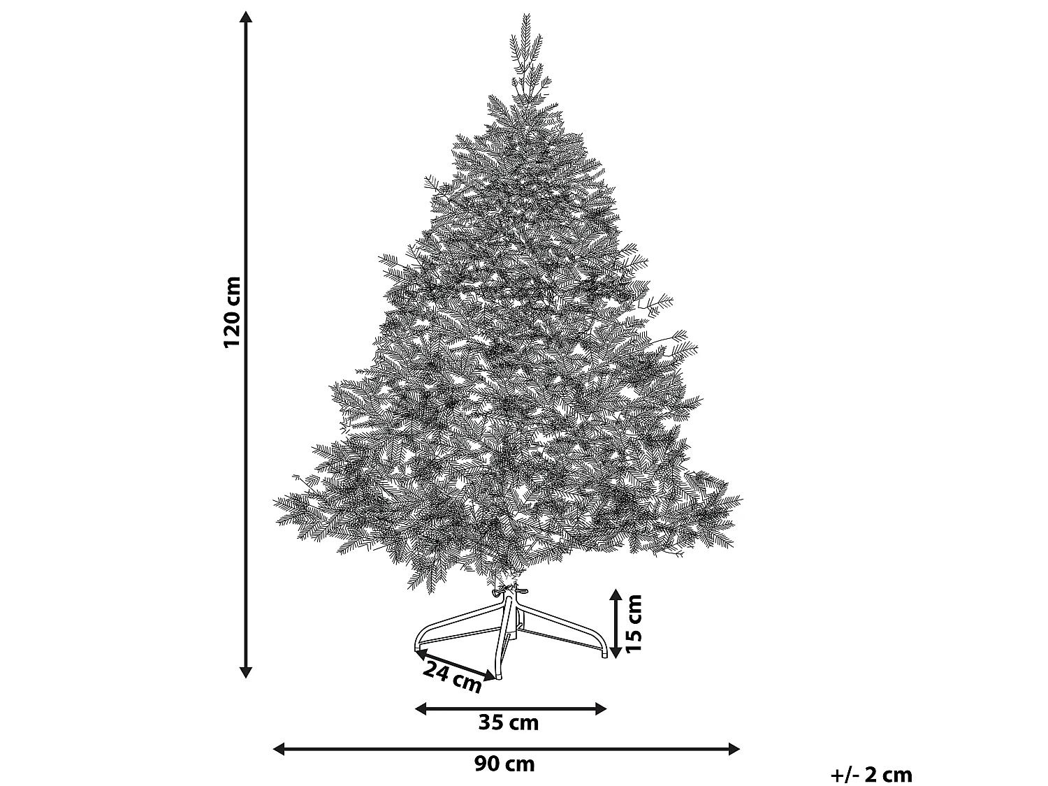 Árvore de natal com efeito de neve 120 cm TOMICHI