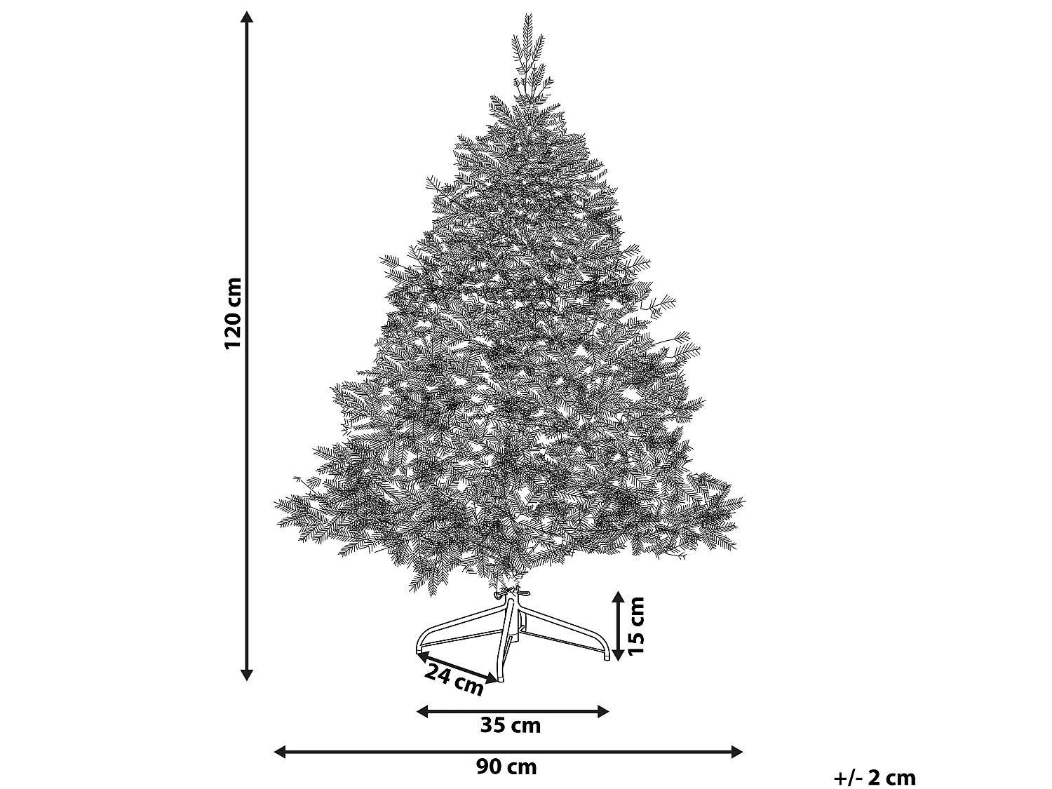 Árvore de natal com efeito de neve 120 cm TOMICHI