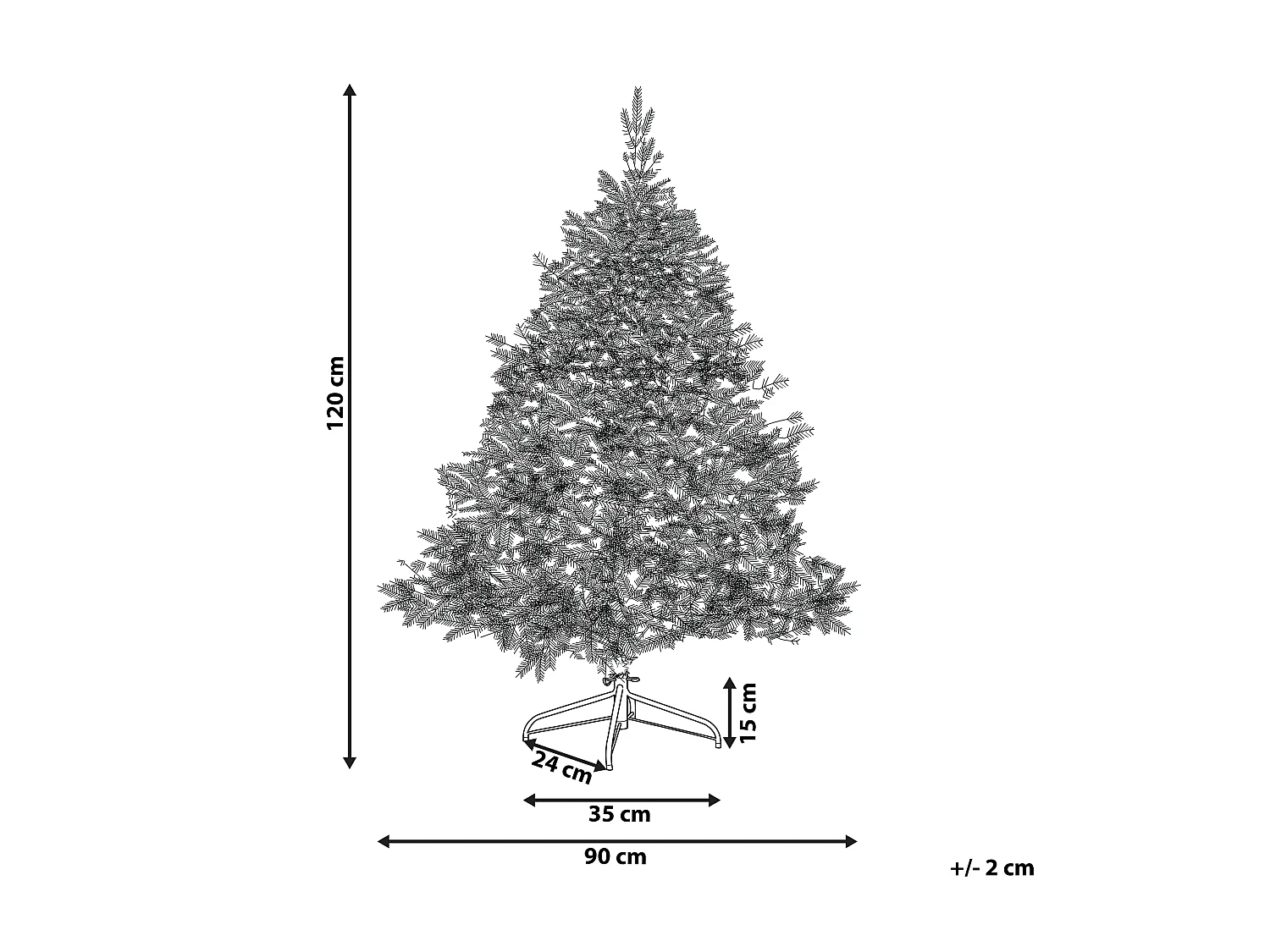 Sapin de Noël effet neige 120 cm blanc TOMICHI